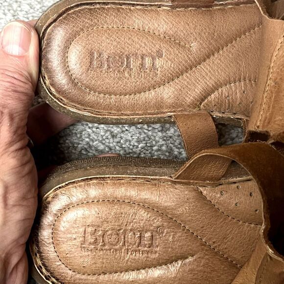 Born La Porta Fiat Cut Out Tan Suede Sandals Womens Size 7,‎ Eur 38 - Picture 2 of 6